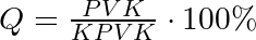Q = \frac{PVK}{KPVK}\cdot 100 \%