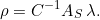 \begin{equation*} \rho = C^{-1} {A_S}\,\lambda. \end{equation*}