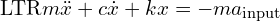 \[\text{\textdir LTR}m\ddot{x} + c\dot{x} + kx = -m a_{\text{input}}\]