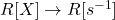 R[X] \to R[s^{-1}]