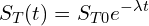 \[S_T(t) = S_{T0} e^{-\lambda t}\]