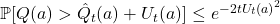 \mathbb{P} [ Q(a) > \hat{Q}_t(a) + U_t(a)] \leq e^{-2t{U_t(a)}^2}