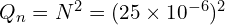 Q_n = N^2 = (25\times10^{-6})^2