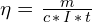 \eta={^}\frac{m}{c\,*\,I\,*\,t}