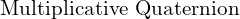 \text{Multiplicative Quaternion}