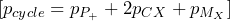 [p_{cycle} = p_{P_+} + 2p_{CX} + p_{M_X}]